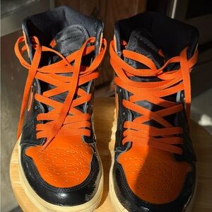 Nike High-Top Sneakers - Black and Orange